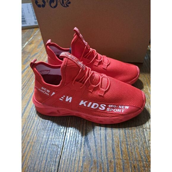 New Kids Youth Size 7 (38) Daclay Red Athletic Casual Running Shoes Sneakers - Picture 6 of 8